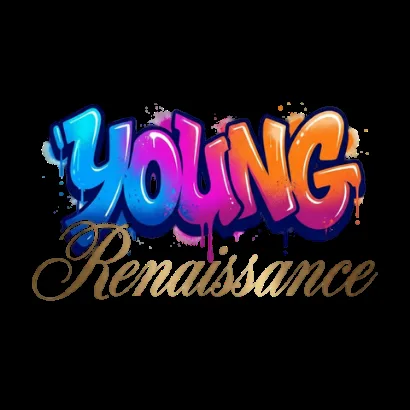 Young Renaissance Logo – klassische Büste mit Social-Media-Elementen