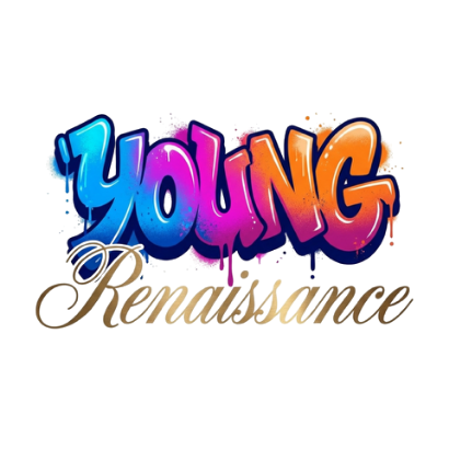 Young Renaissance Logo – Klassische Büste mit Social-Media-Elementen